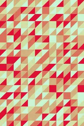 红色菱角格子个性手机壁纸图片