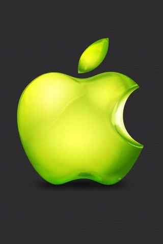 苹果LOGO绿色手机