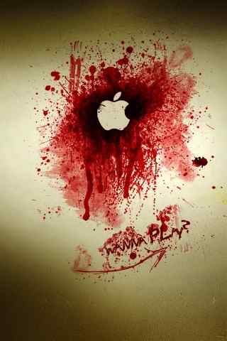 血色苹果LOGO手机壁纸