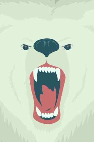 动漫北极熊创意手