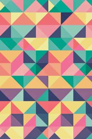 七彩三角格子系列手机壁纸图片免费下载