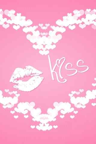 粉色KISS 个性爱情手机壁纸