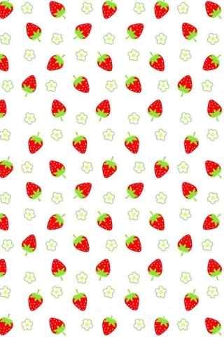 精美草莓小花碎花手机壁纸