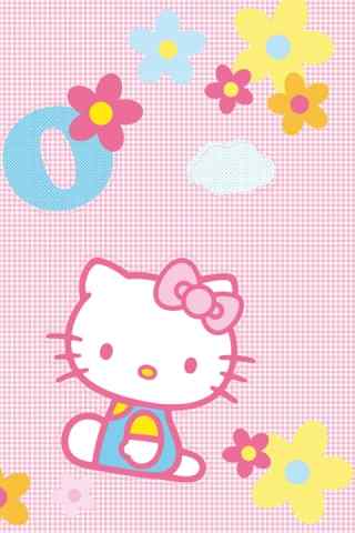 HELLO KITTY系列壁纸-粉红格子