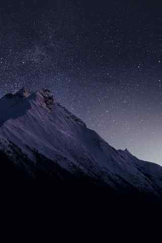 夜色下的山峰星空IPONE5手机壁纸图片