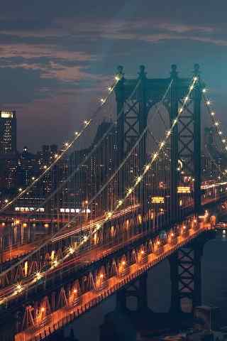 唯美城市大桥夜景