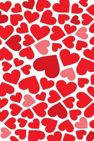 满屏红色爱心爱情系列手机壁纸