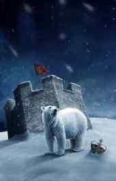 雪地|雪地里的北极熊卡通高清手机壁纸