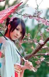 日本和服打伞美女手机壁纸
