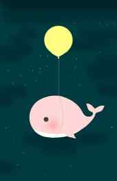 可爱动画粉色鲸鱼手机壁纸
