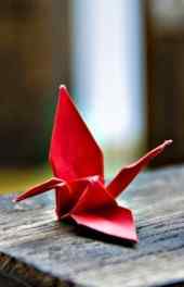 纸飞机|红色千纸鹤高清手机壁纸