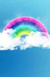 云端|云端上的彩虹卡通高清手机壁纸