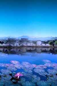 江南水乡唯美蓝色风景高清手机壁纸