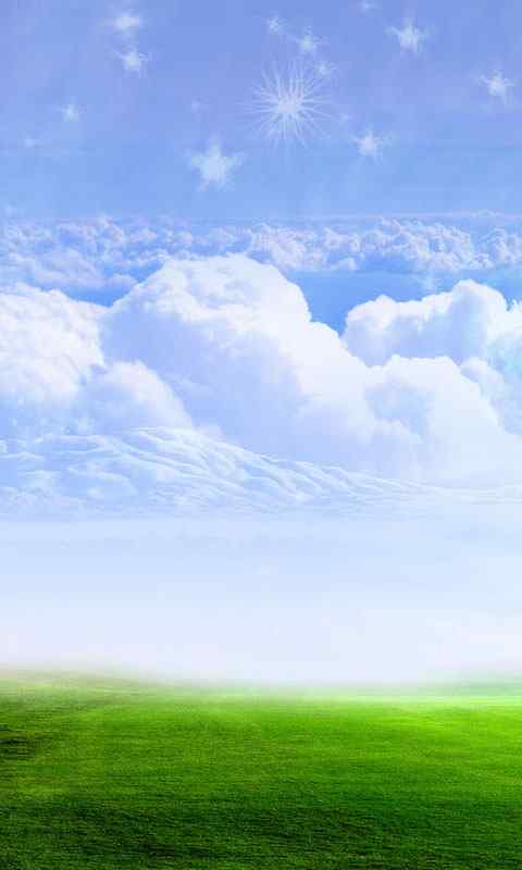 绿色蓝天白云风景高清手机壁纸