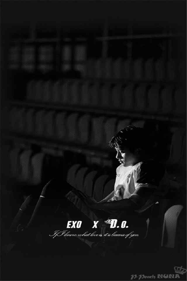 韩国组合EXO黑白帅气高清手机桌面壁纸下载