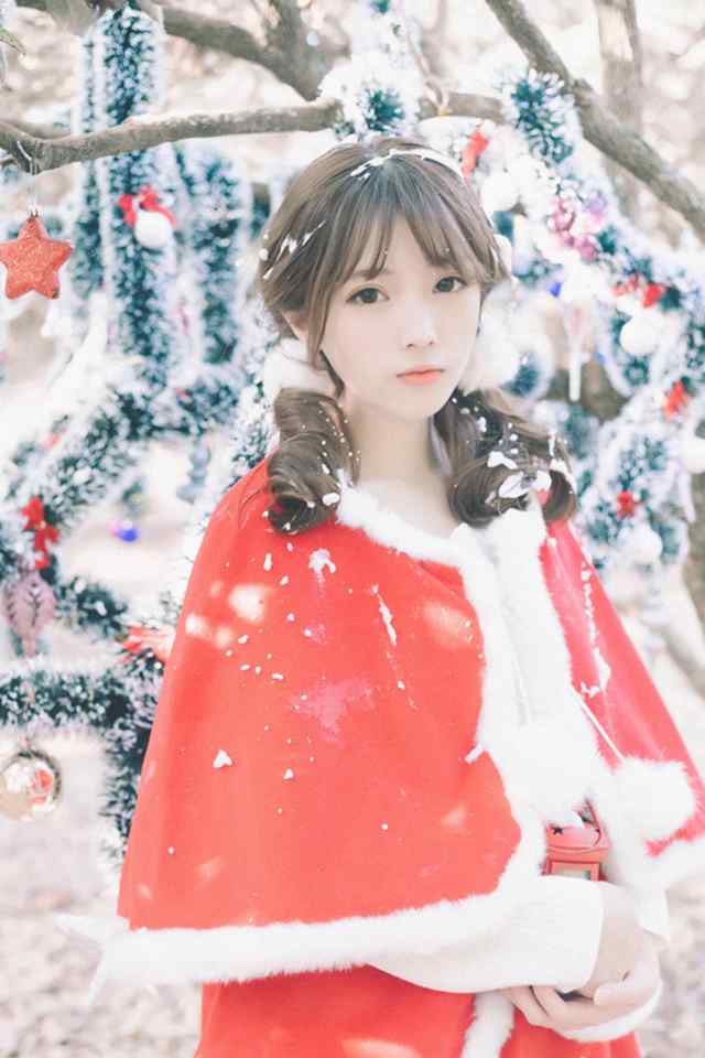 日韩纯情圣诞美女唯美写真高清手机壁纸