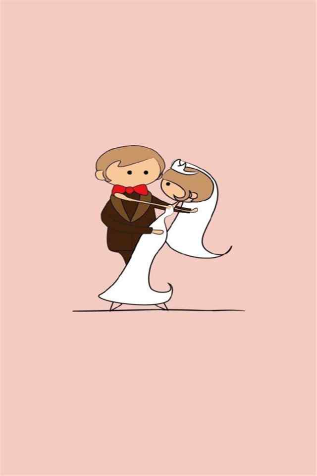 可爱卡通唯美情侣婚礼高清高清手机壁纸下载