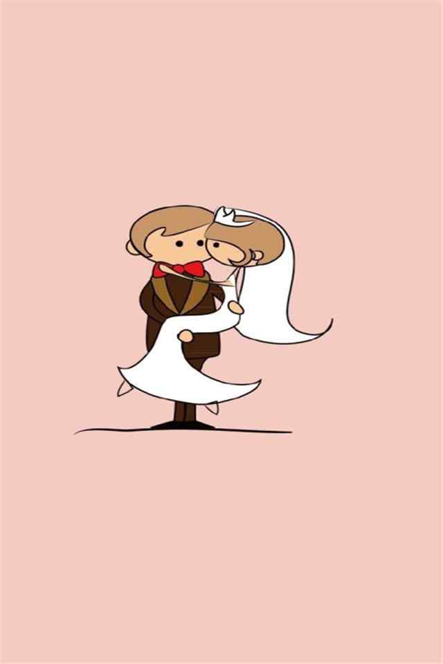 可爱卡通唯美情侣婚礼高清高清手机壁纸下载