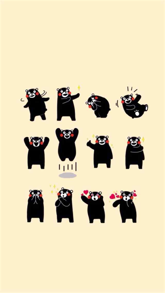 日本萌物熊本熊可爱手机桌面壁纸下载