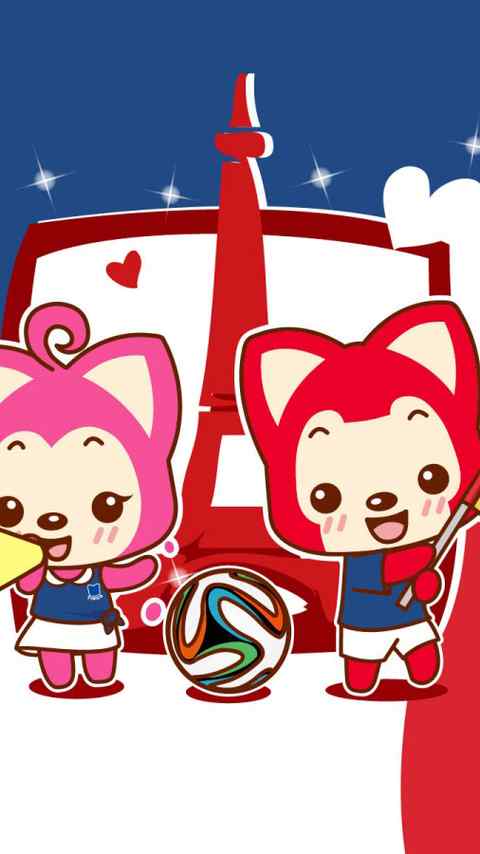 可爱卡通图片阿狸狐世界杯高清手机壁纸下载