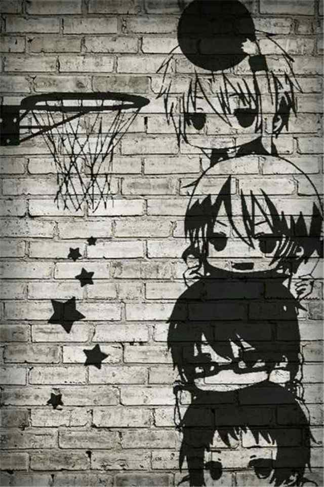 日本动漫黑子的篮球墙上涂鸦高清高清手机壁纸下载