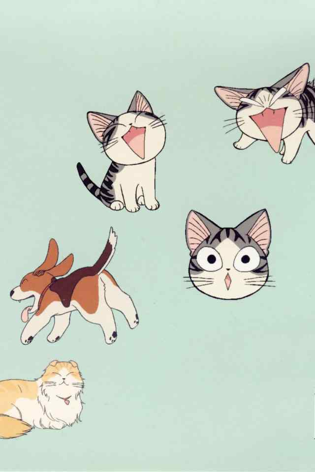 甜甜私房猫可爱卡通图iPhone 4s壁纸下载