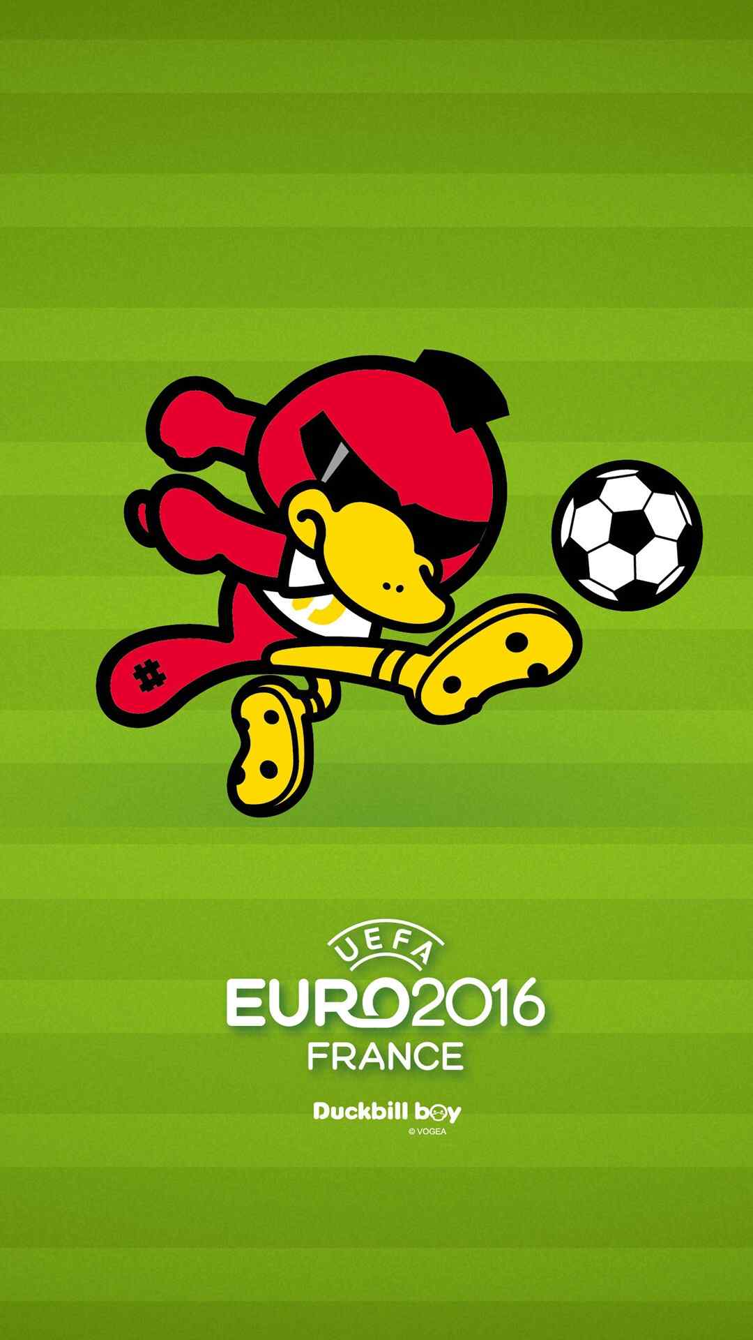 2016欧洲杯卡通鸭子海报高清手机壁纸