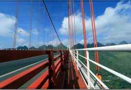 中国第一大跨径钢桁梁悬索桥坝陵河大桥图片