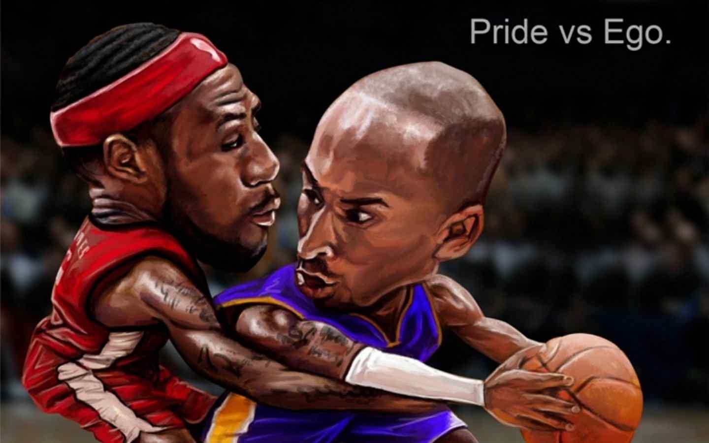 NBA科比布莱恩特vs勒布朗詹姆斯同人插画壁纸