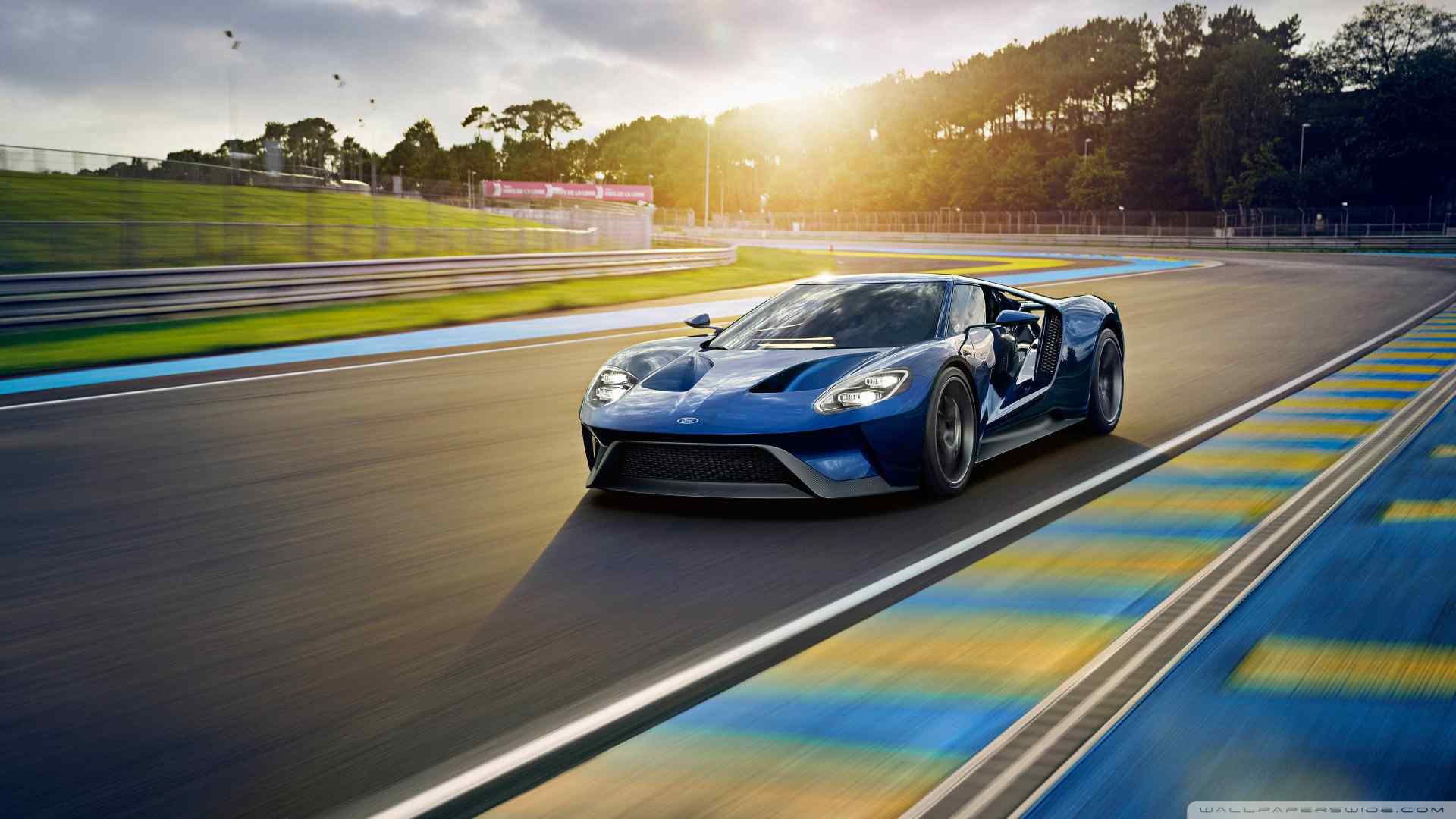 2017福特GT蓝色汽车图片电脑壁纸下载