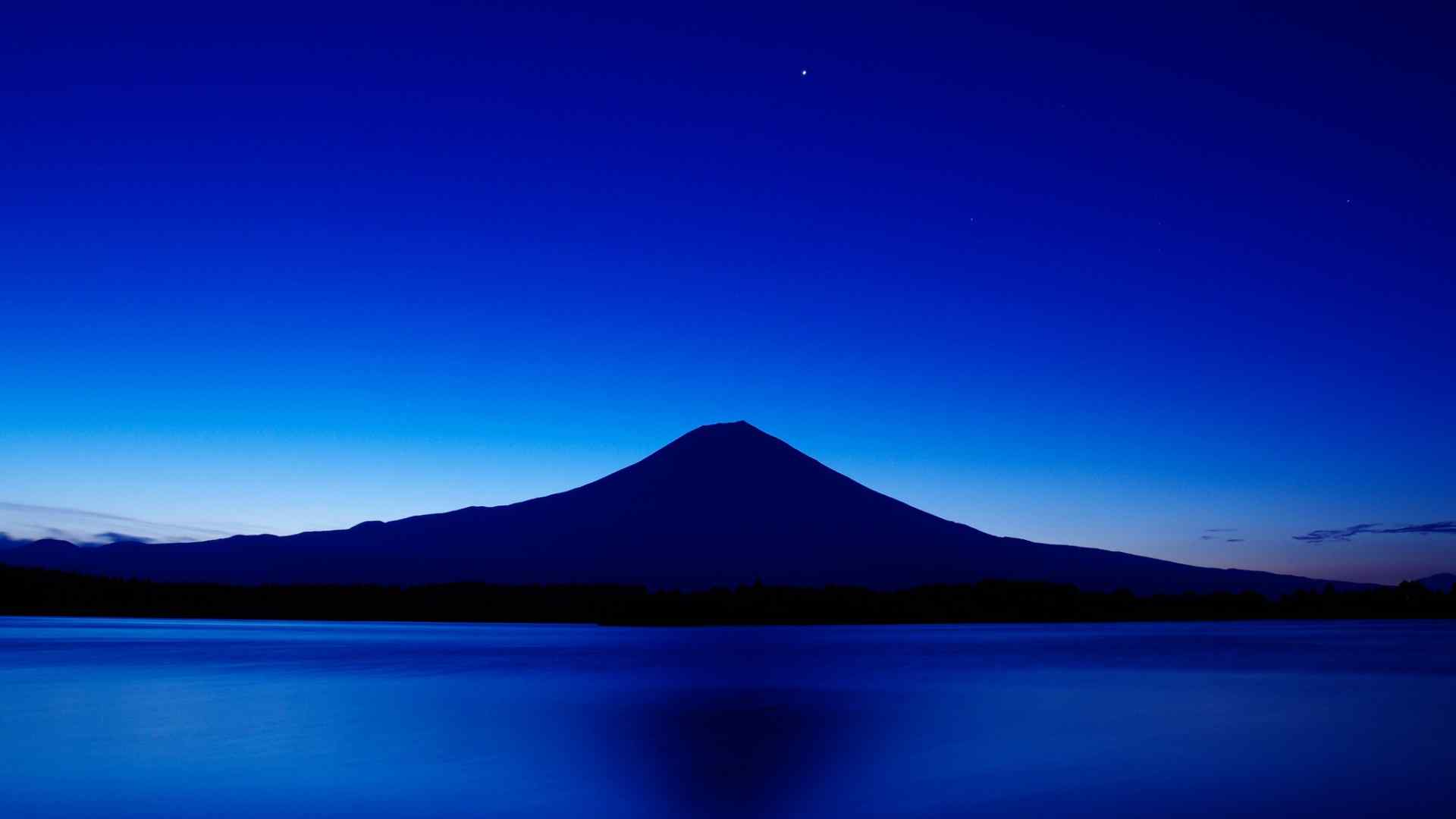 日本富士山天空星星夜景壁纸