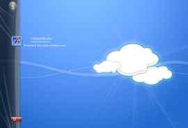 白色云朵蓝色天空XP登录界面