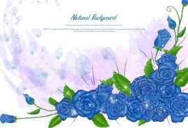 浪漫简约蓝色花朵信纸图片电脑桌面壁纸下载
