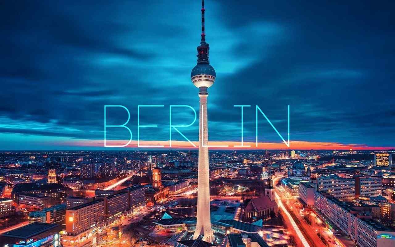 德国柏林城市唯美夜景图片电脑桌面壁纸下载