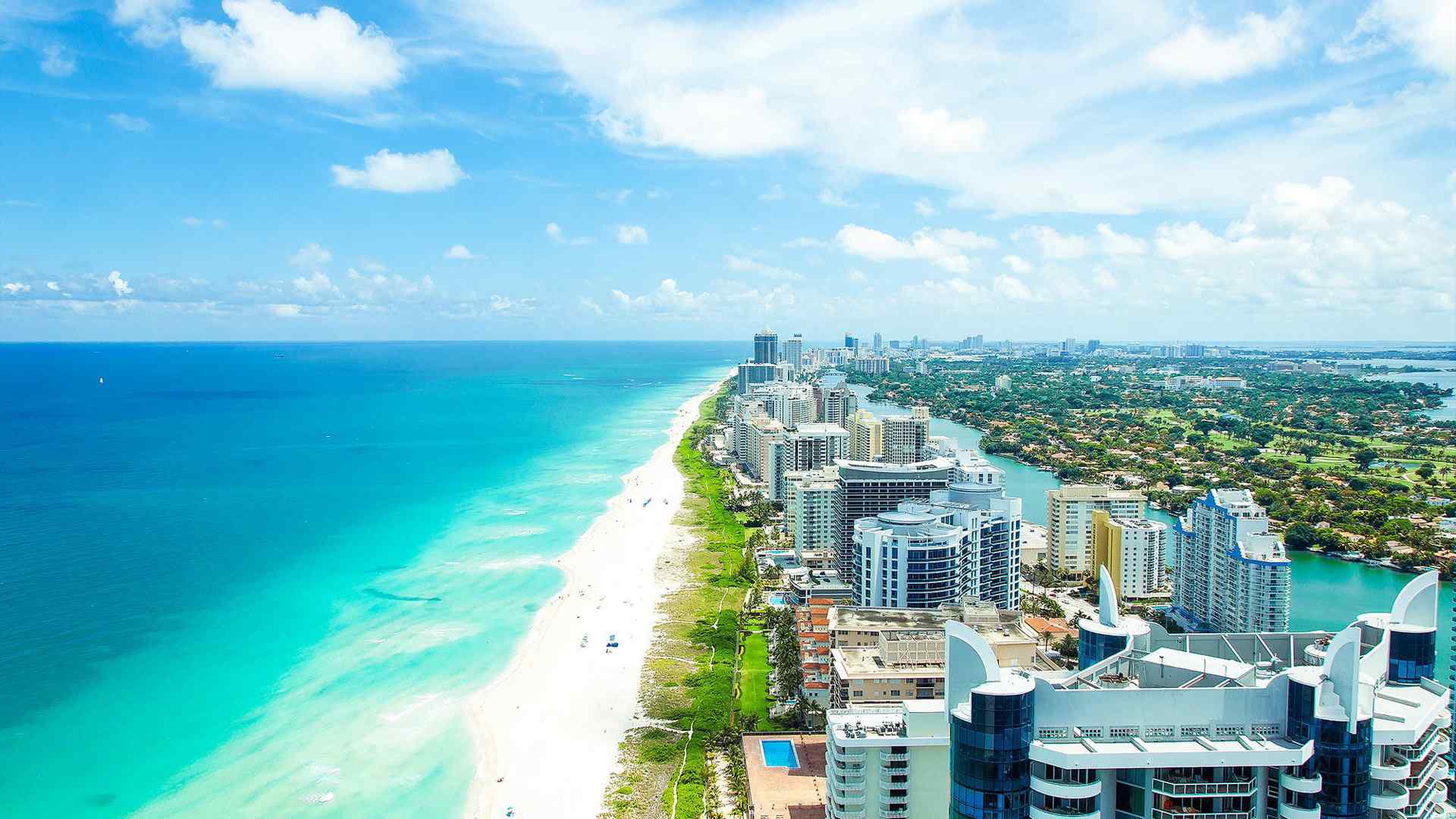 蓝色海岸佛罗里达州迈阿密海滩风景桌面壁纸