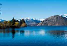 新西兰白鹭湖雪山风景桌面壁纸