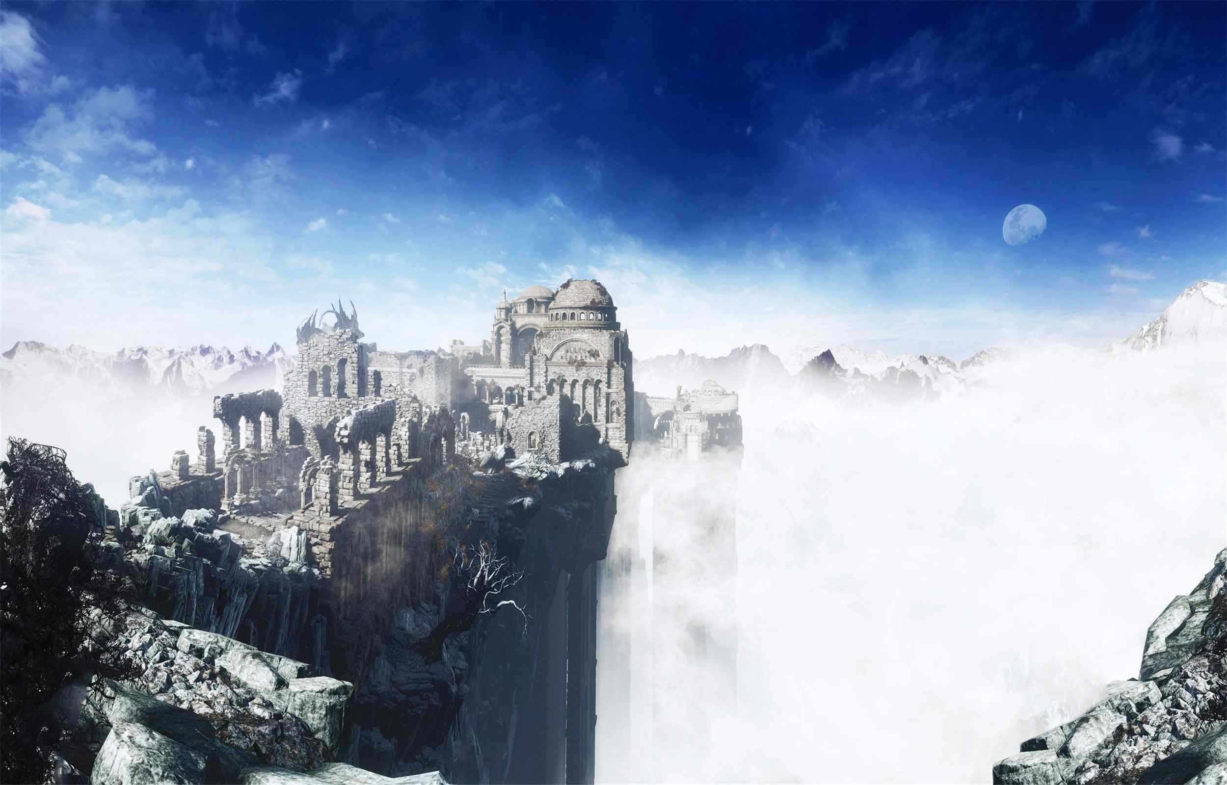 《黑暗之魂3》空中城堡游戏场景壁纸图片大全