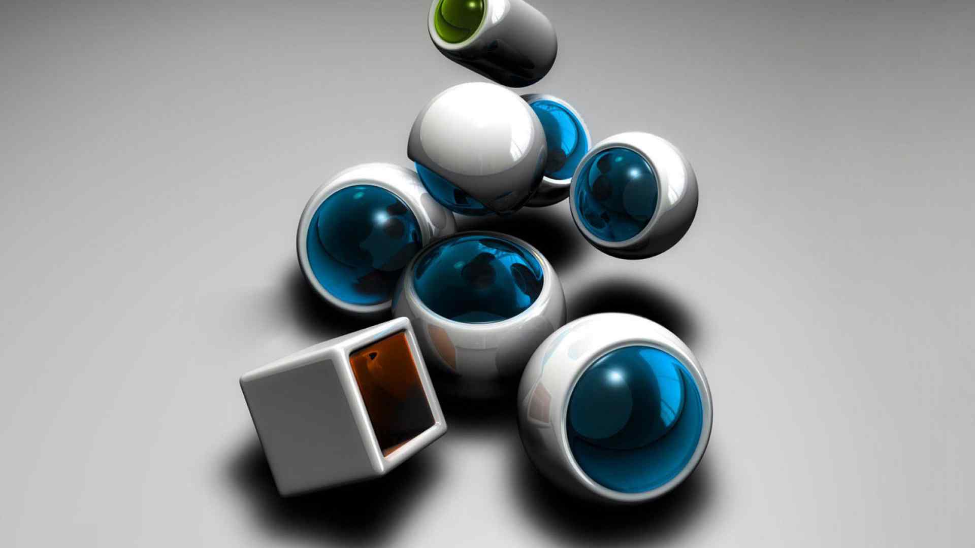 抽象艺术3D球体创意设计高清桌面壁纸图片大全