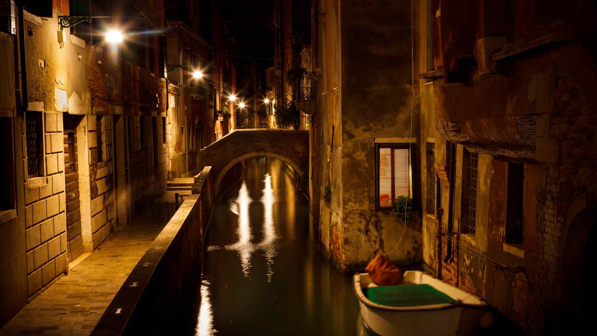 意大利威尼斯晚上风景桌面壁纸