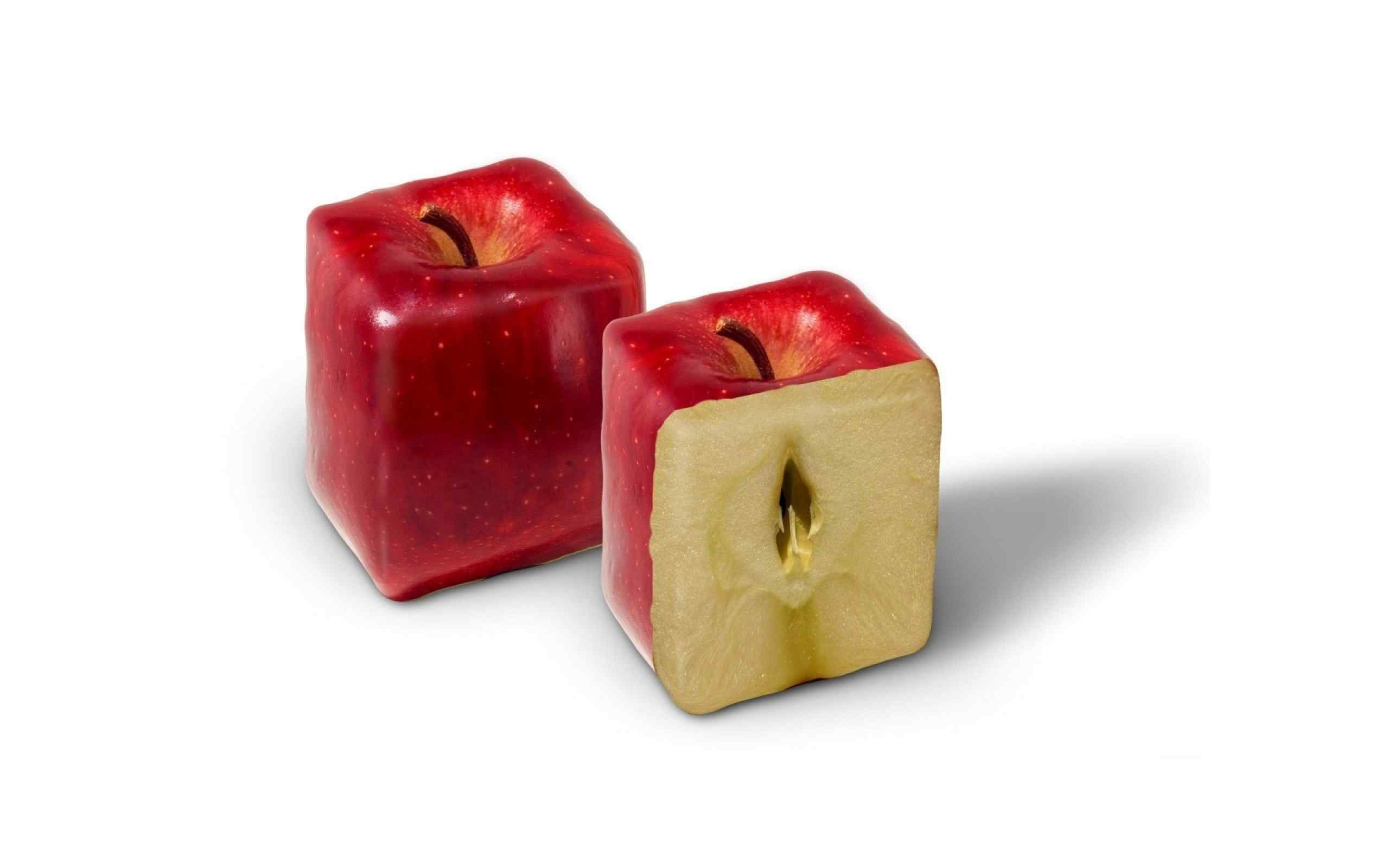 方块苹果创意水果形状桌面壁纸