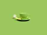 绿色纯色背景清茶飘香高清桌面壁纸