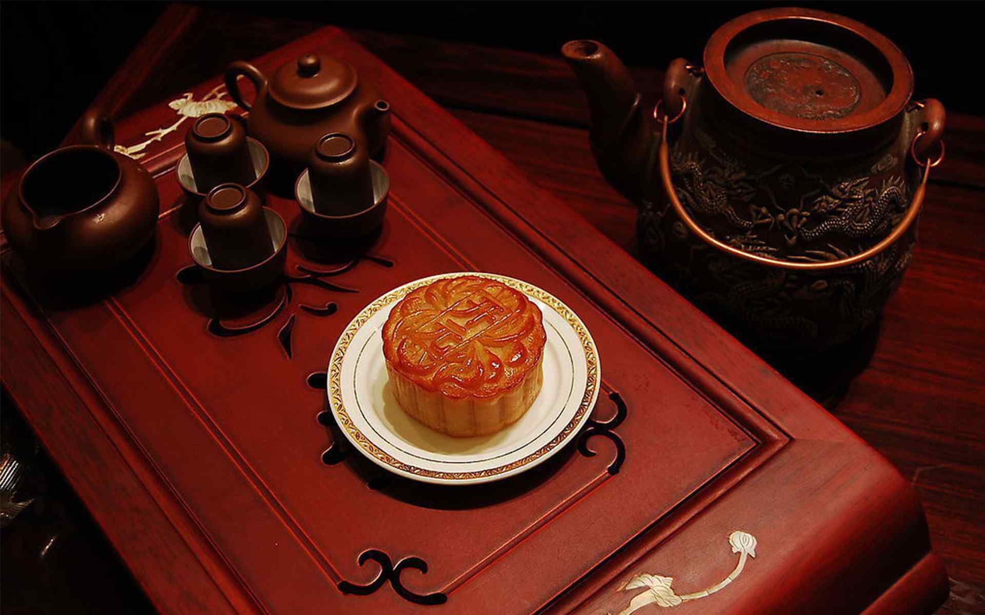 中国传统节日中秋节美味月饼图片桌面壁纸