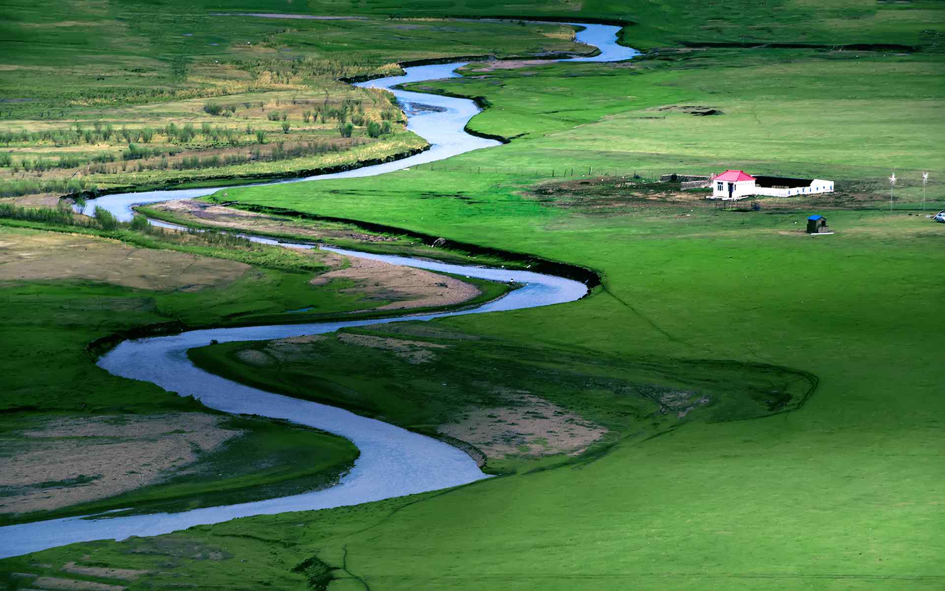 乌兰毛都大草原唯美自然风景图片桌面壁纸
