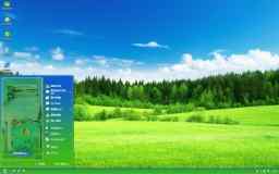 蓝天白云绿色的大草地xp主题桌面