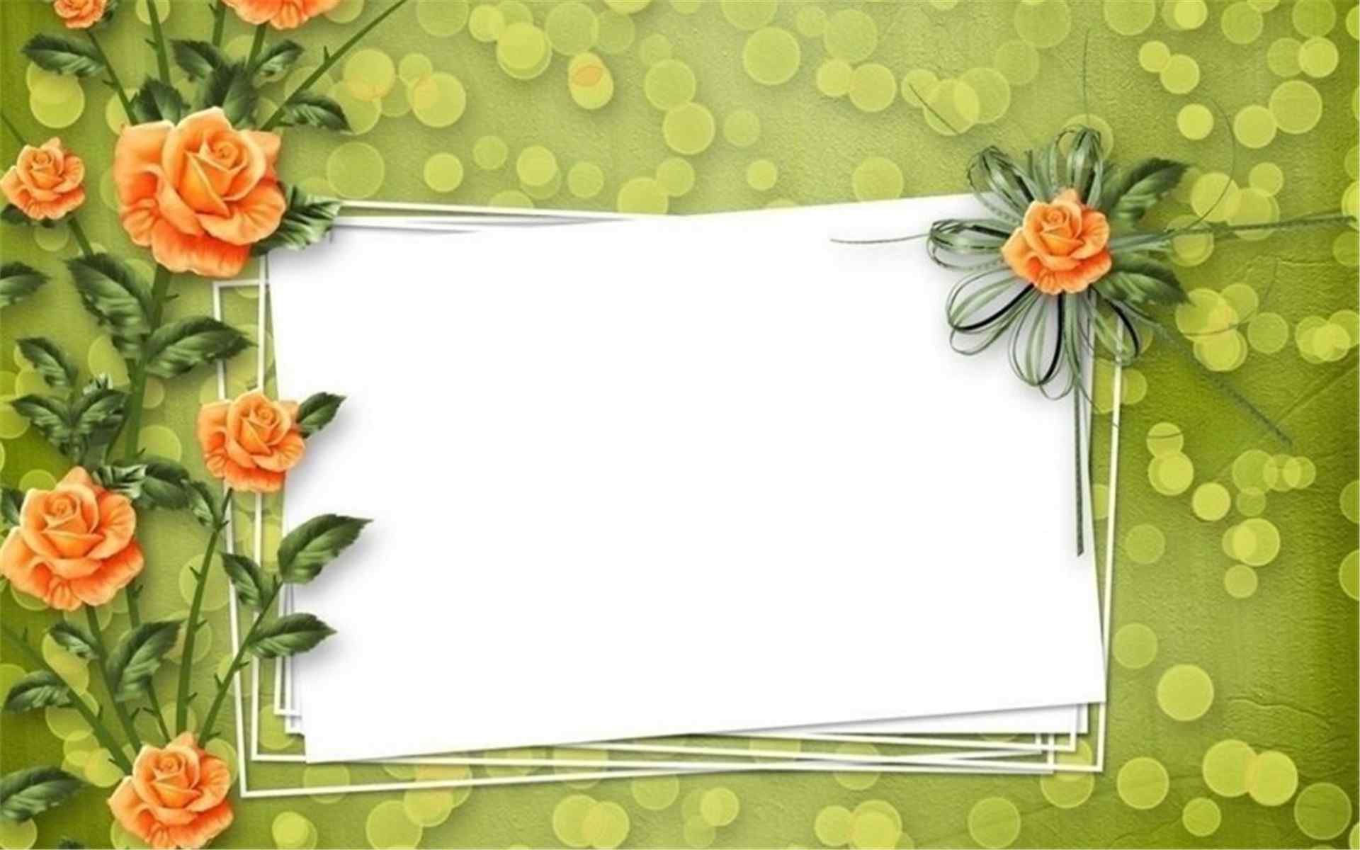 清新自然的花朵相框唯美背景电脑壁纸图片