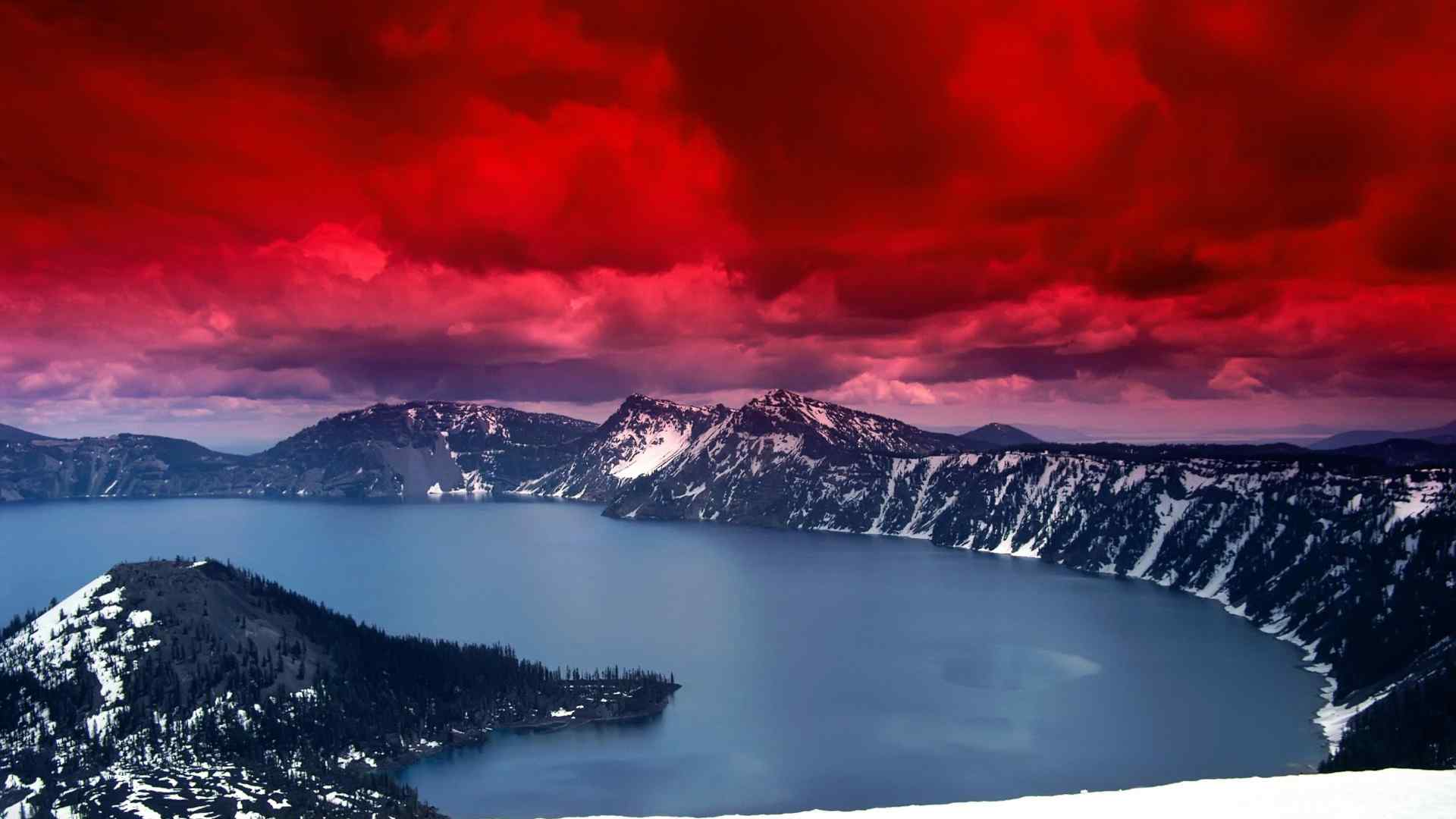震撼视觉的美国俄勒冈火山湖风景桌面壁纸 十一辑