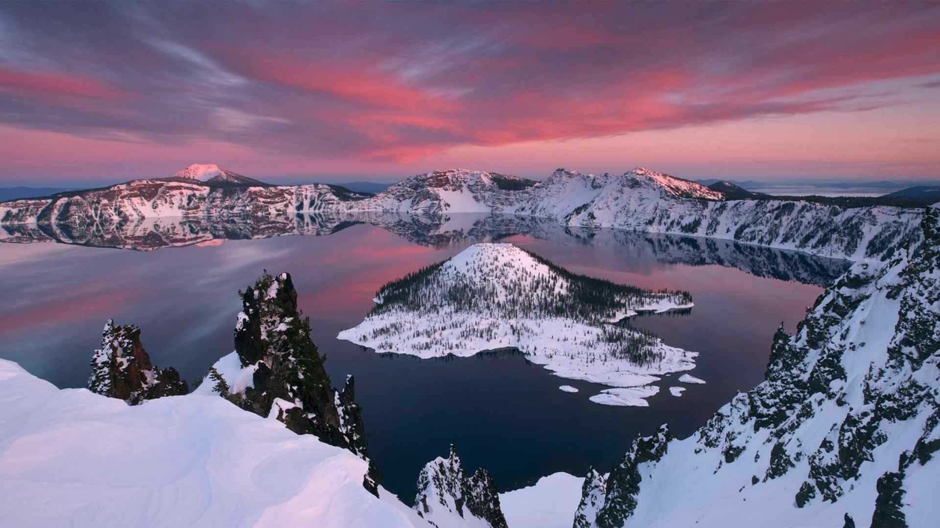 震撼视觉的美国俄勒冈火山湖风景桌面壁纸 十二辑