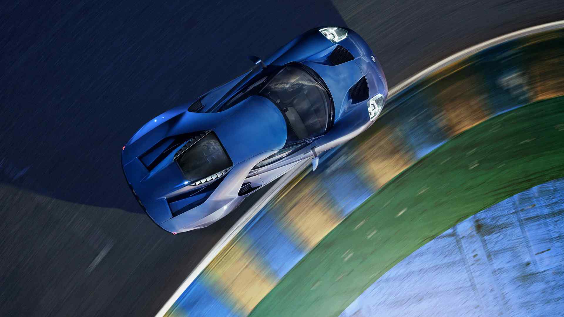 福特GT蓝色炫酷跑车图片桌面壁纸