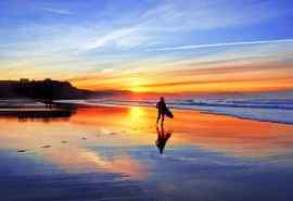 唯美的海滩黄昏日