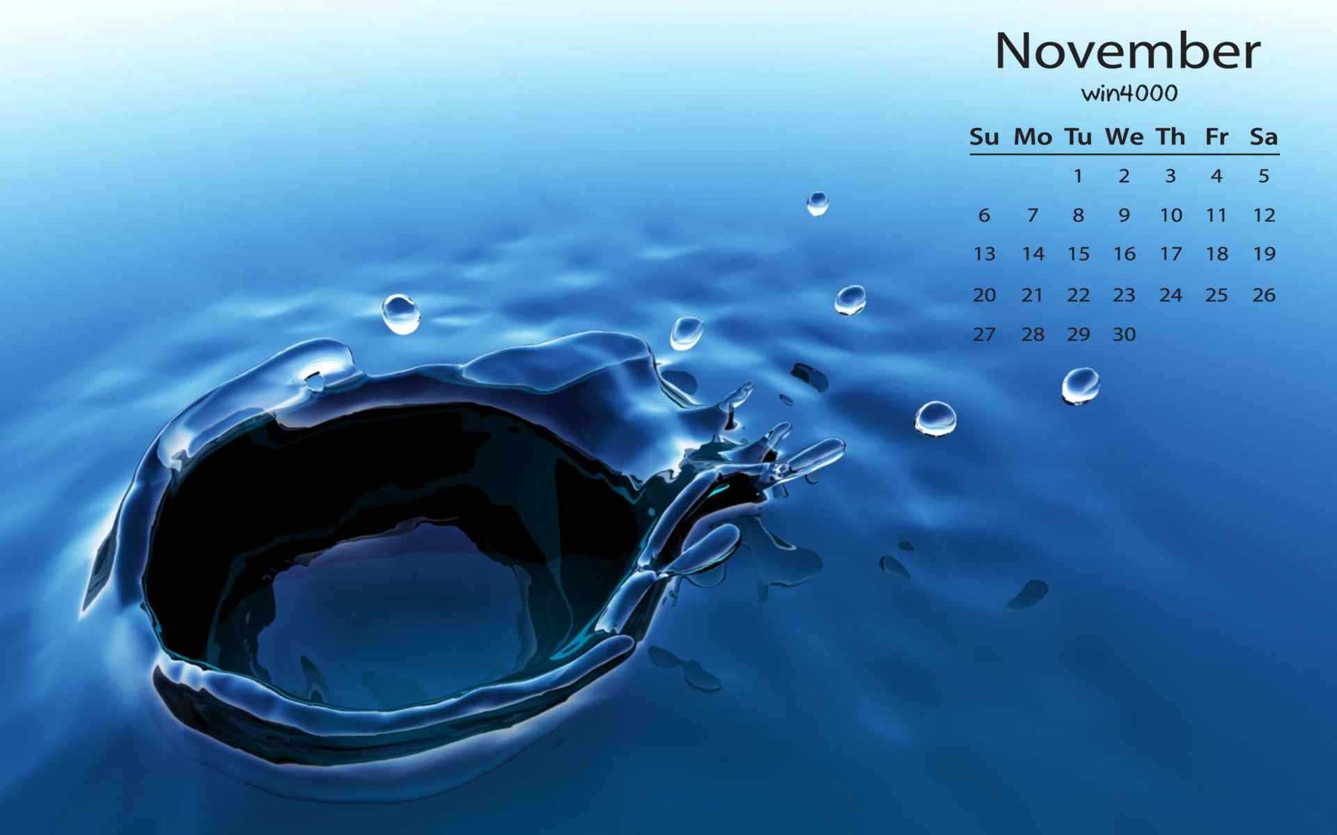 2016年11月日历壁纸之液体锁屏图片